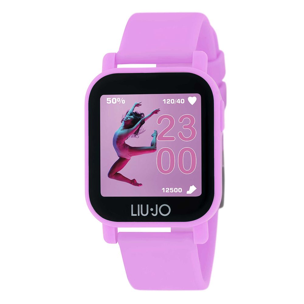 LIU JO Time SWLJ065 - Smartwatch Donna, Cassa In Resina Rosa 44x38 Mm, Quadrante Digitale, Ricaricabile