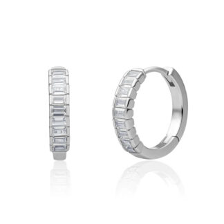 Sparkling EAS23 Silver Huggies