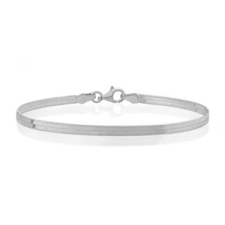 Sparkling LK-HBS-018 Herringbone Chain Rhodium Plated