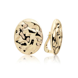 Sparkling EAG26 Round Oval Clip Earrings – Gold