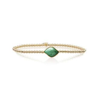 Sparkling SB-G-3MM-BSG29 Gold – Green Aventurine Blossom